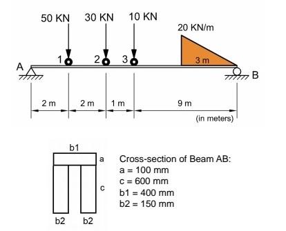 Solved Compute the maximum shear stress and maximum flexural | Chegg.com