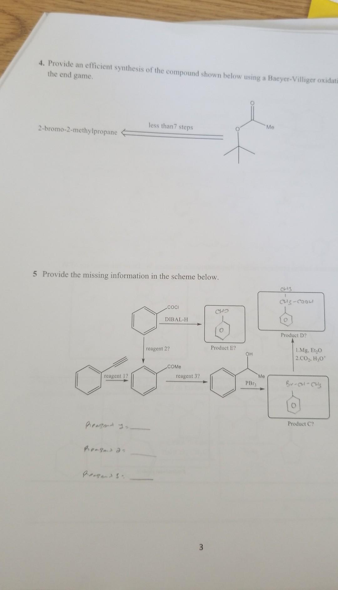 Solved 4. Provide An Efficient Synthesis Of The Compound | Chegg.com