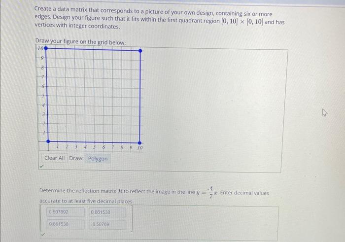Solved Create a data matrix that corresponds to a picture of | Chegg.com