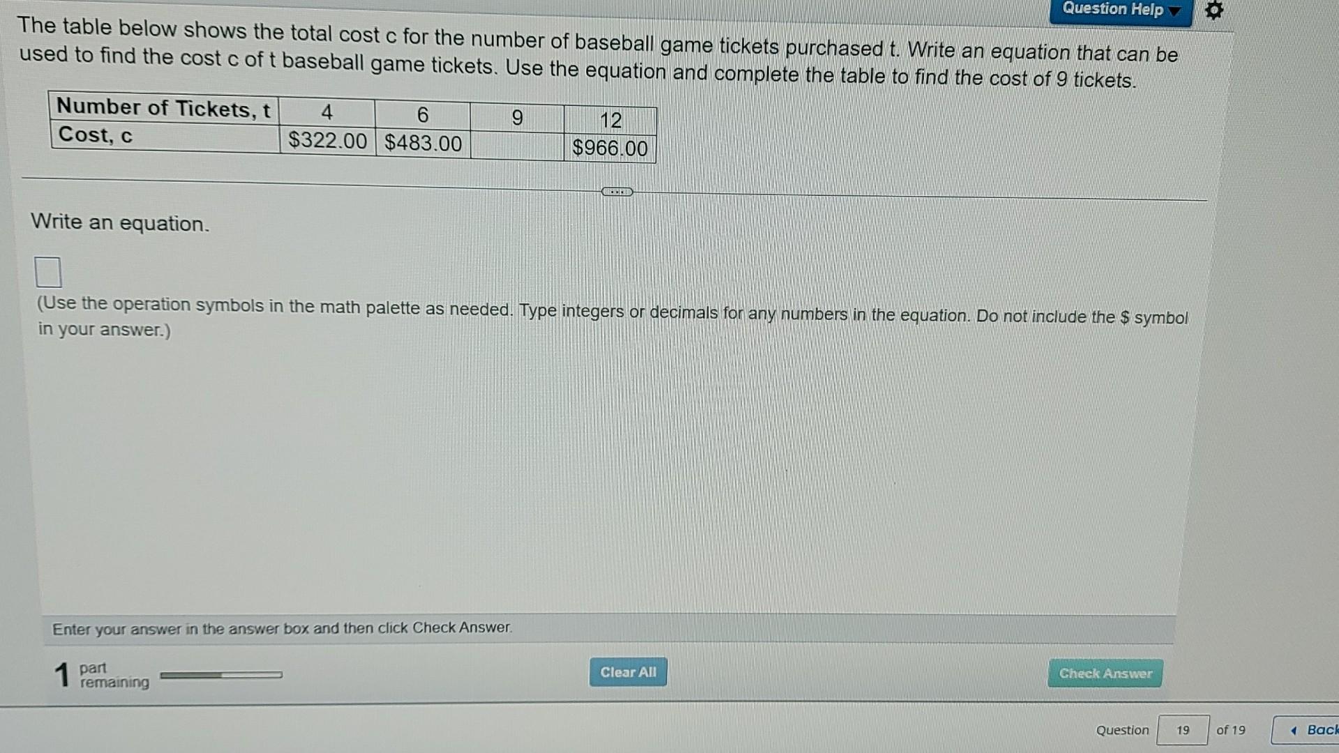 Solved The table below shows the total cost c for the number | Chegg.com