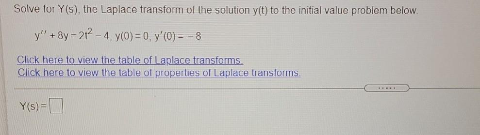 Solved Solve the initial value problem below using the | Chegg.com