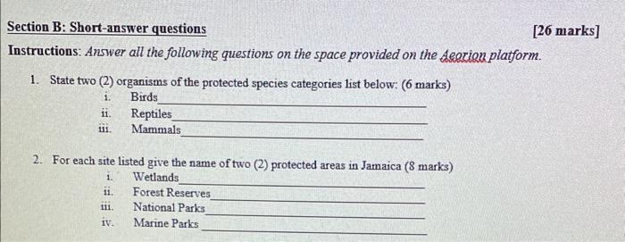 Solved Section B: Short-answer Questions [26 Mar] | Chegg.com