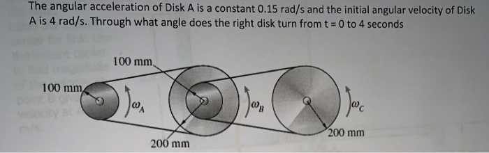 Solved The angular acceleration of Disk A is a constant 0.15 | Chegg.com