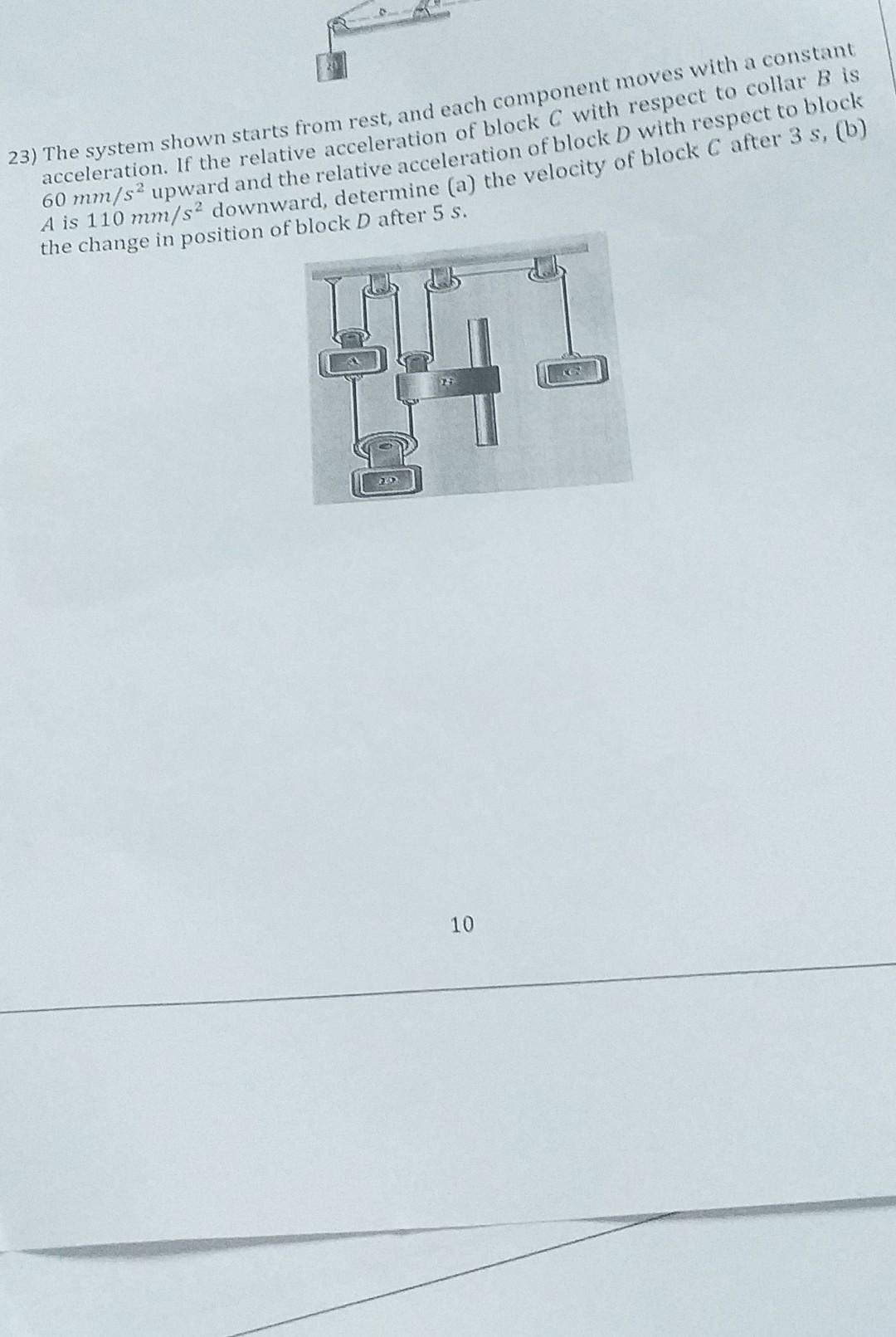 Solved The system shown starts from rest, and each component | Chegg.com