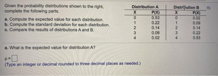 Solved Given The Probability Distributions Shown To The | Chegg.com