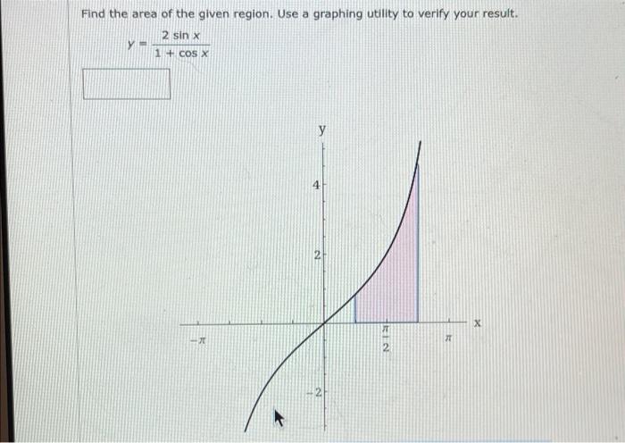 Solved Find the area of the given region. Use a graphing | Chegg.com