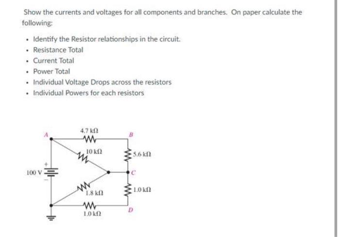 Solved Show the currents and voltages for all components and | Chegg.com