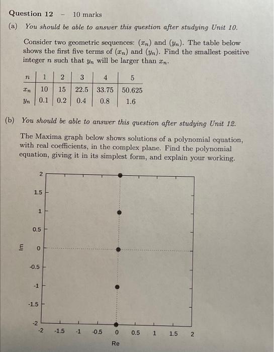 Solved Question 12−10 marks (a) You should be able to answer | Chegg.com