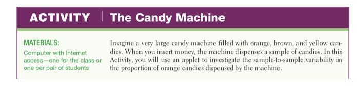 Solved ACTIVITY | The Candy Machine MATERIALS: Computer with | Chegg.com