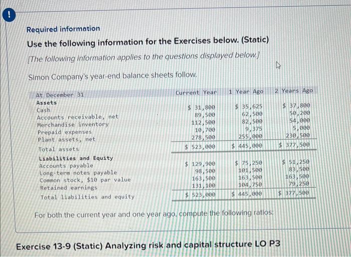 Solved Required information Use the following information | Chegg.com