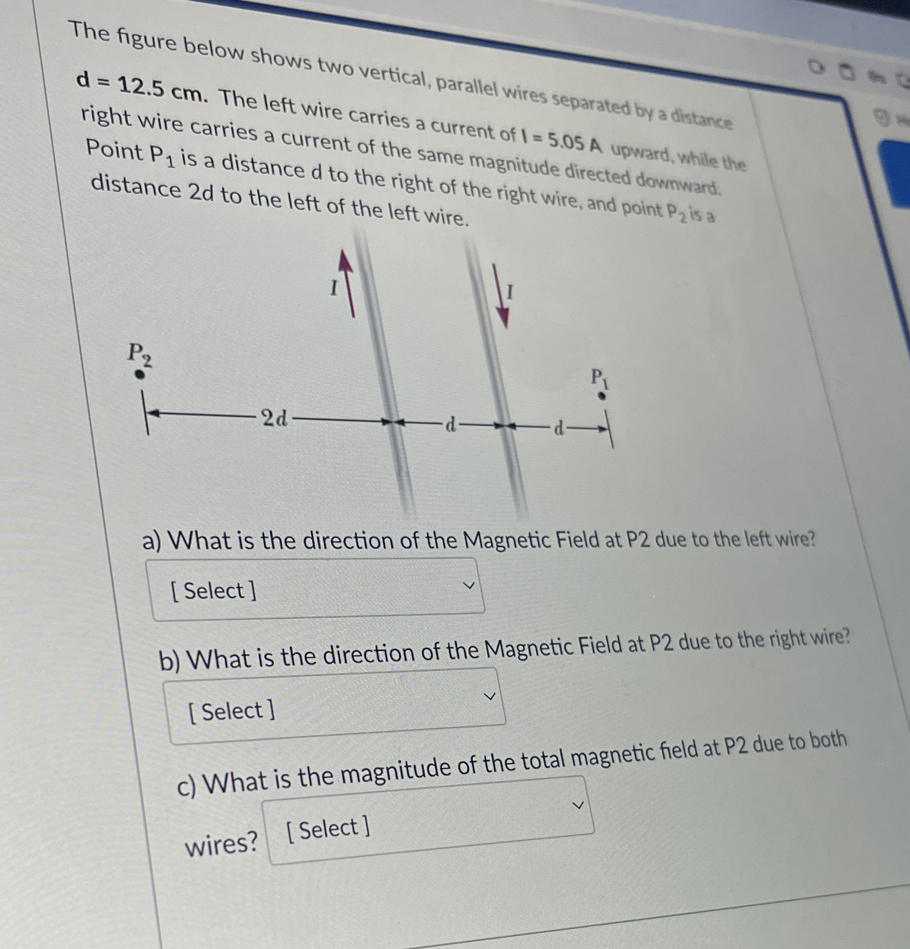 Solved The figure below shows two vertical, parallel wires | Chegg.com