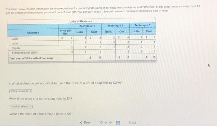 Solved The table below contains information on three | Chegg.com