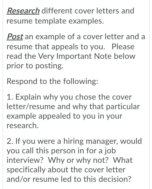 research statement vs cover letter