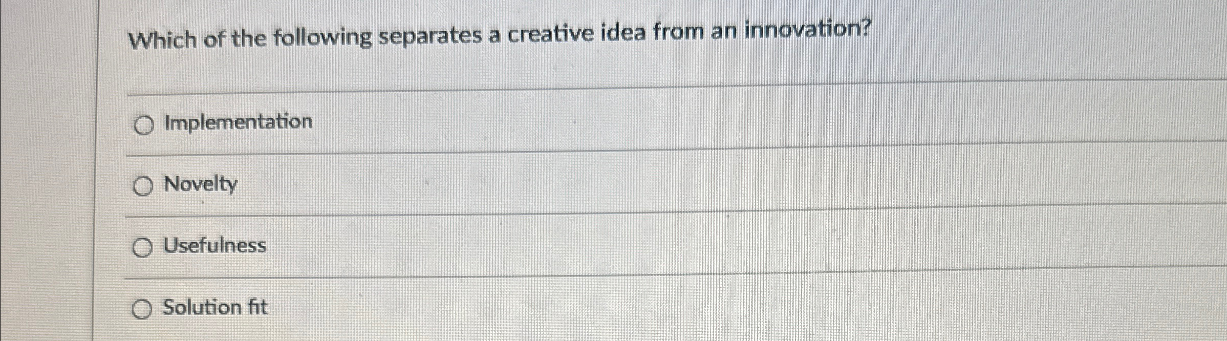 Solved Which of the following separates a creative idea from | Chegg.com
