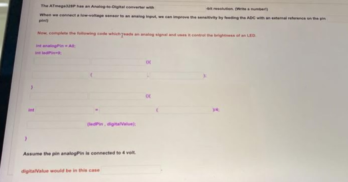 Solved The ATmega328P has an AnalogtoDigital converter