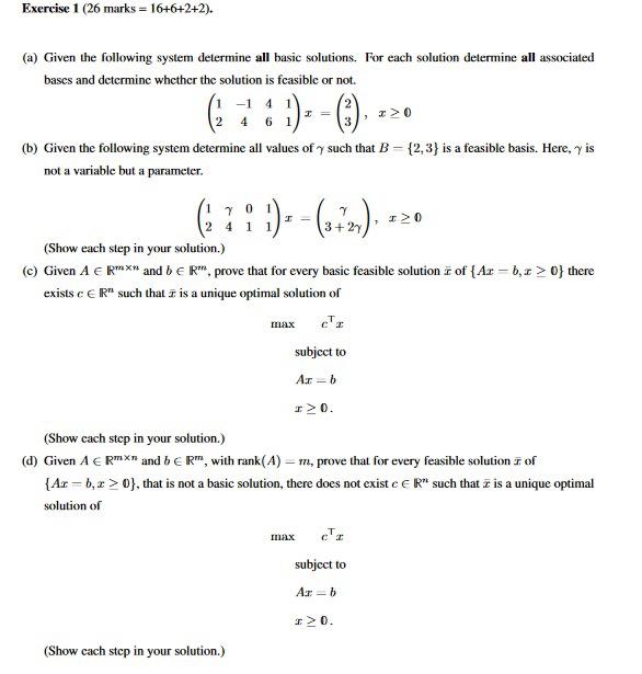 Solved Exercise 1 (26 marks = 16+6+2+2). (a) Given the | Chegg.com