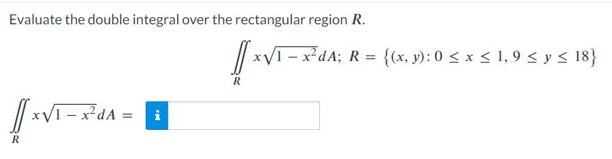 Solved Evaluate the double integral over the rectangular | Chegg.com