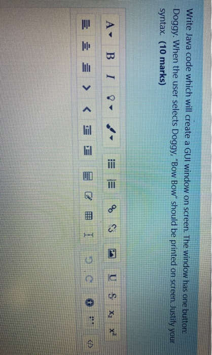 Solved Write Java code which will create a GUI window on | Chegg.com