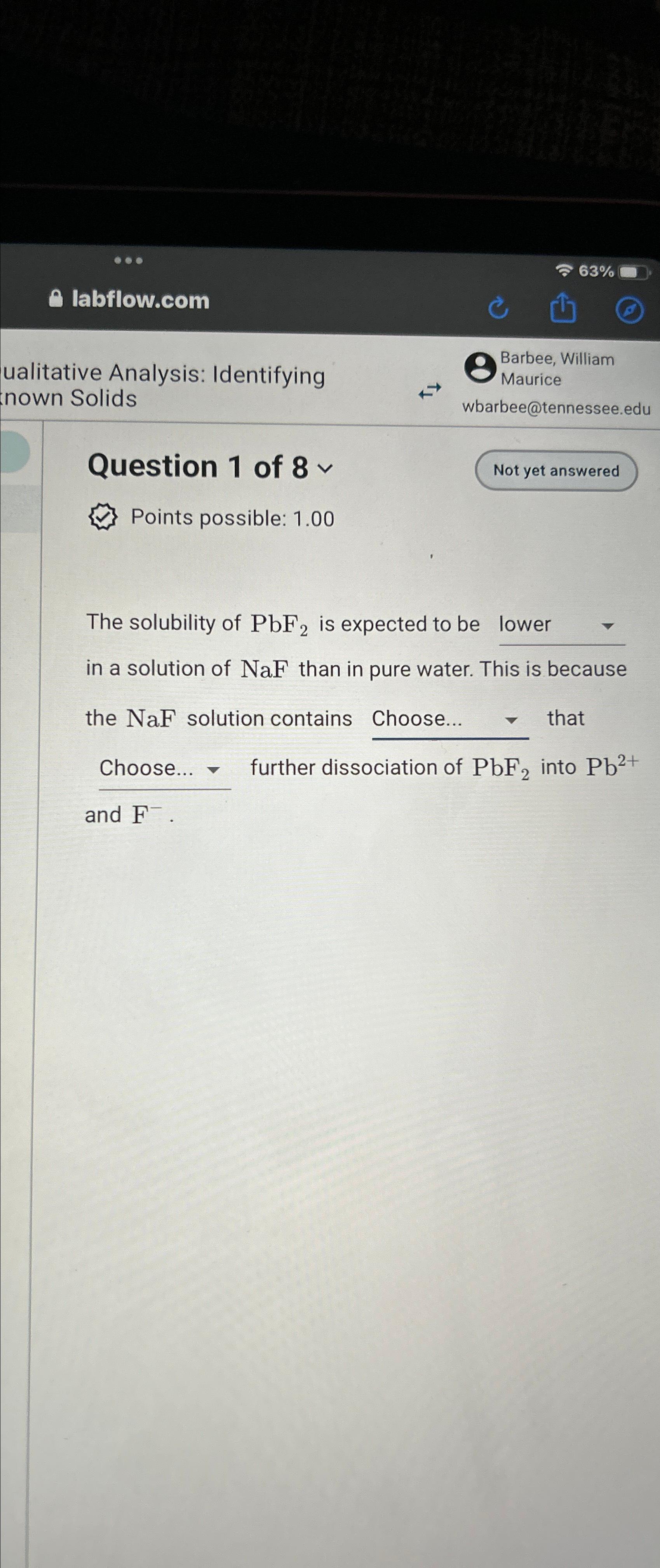 Solved Analysis IdentifyingBarbee,