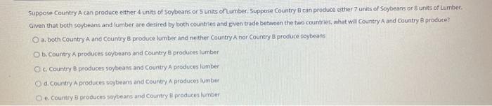 Solved Suppose Country A Can Produce Either 4 Units Of | Chegg.com