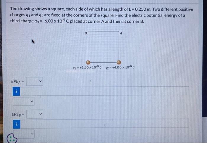 Solved Third Charge Q3=−6.00×10−9C Placed At Corner A And | Chegg.com