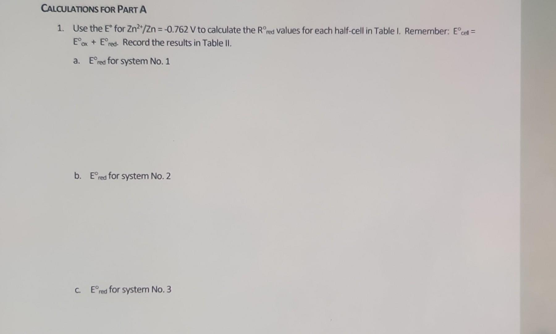 Solved ELECTROCHEMISTRY PreLab please read! As usual,