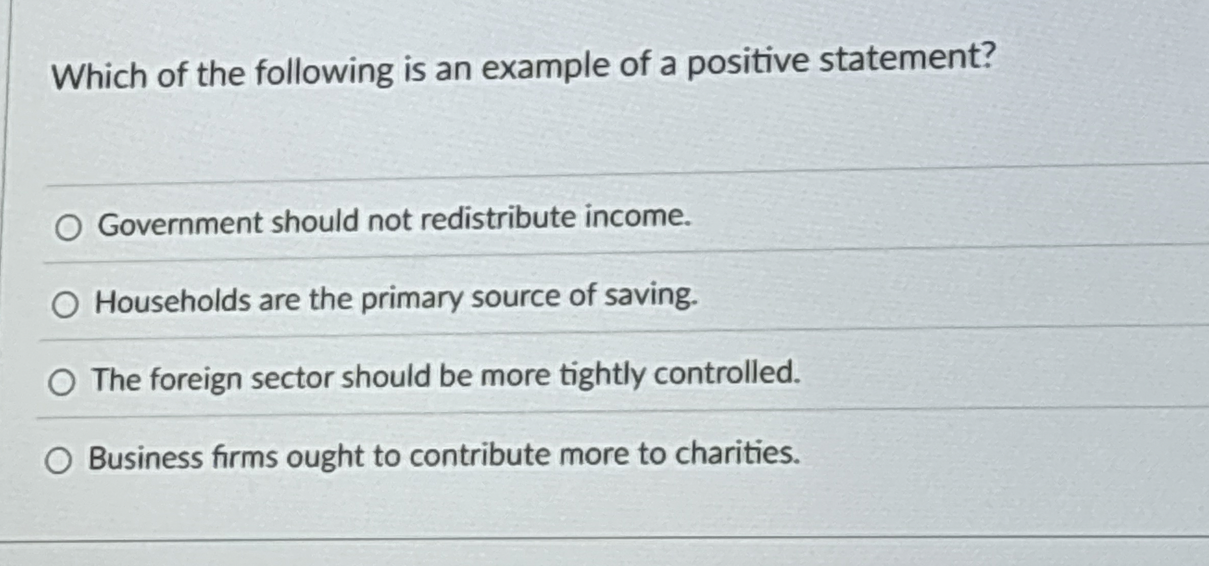 Solved Which of the following is an example of a positive | Chegg.com
