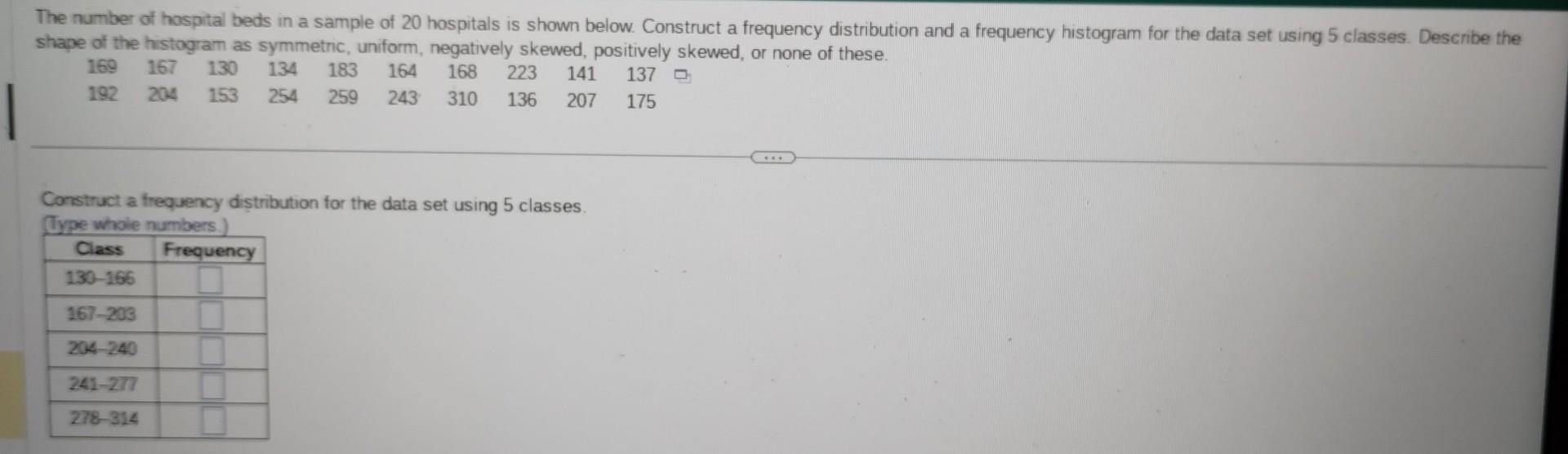 Solved Construct A Frequency Distribution For The Data Set | Chegg.com