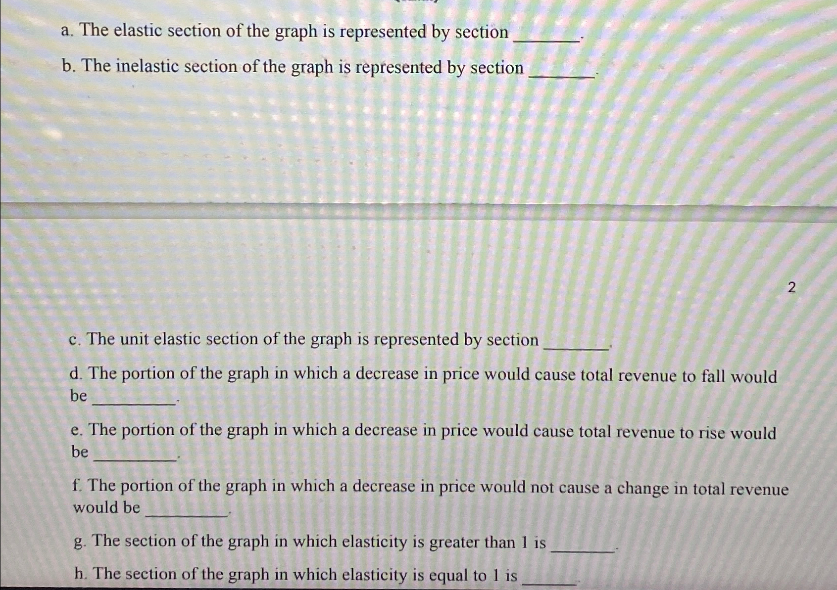 Solved a. ﻿The elastic section of the graph is represented | Chegg.com