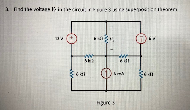 Solved Find the voltage V0 ﻿in the circuit in Figure 3 | Chegg.com
