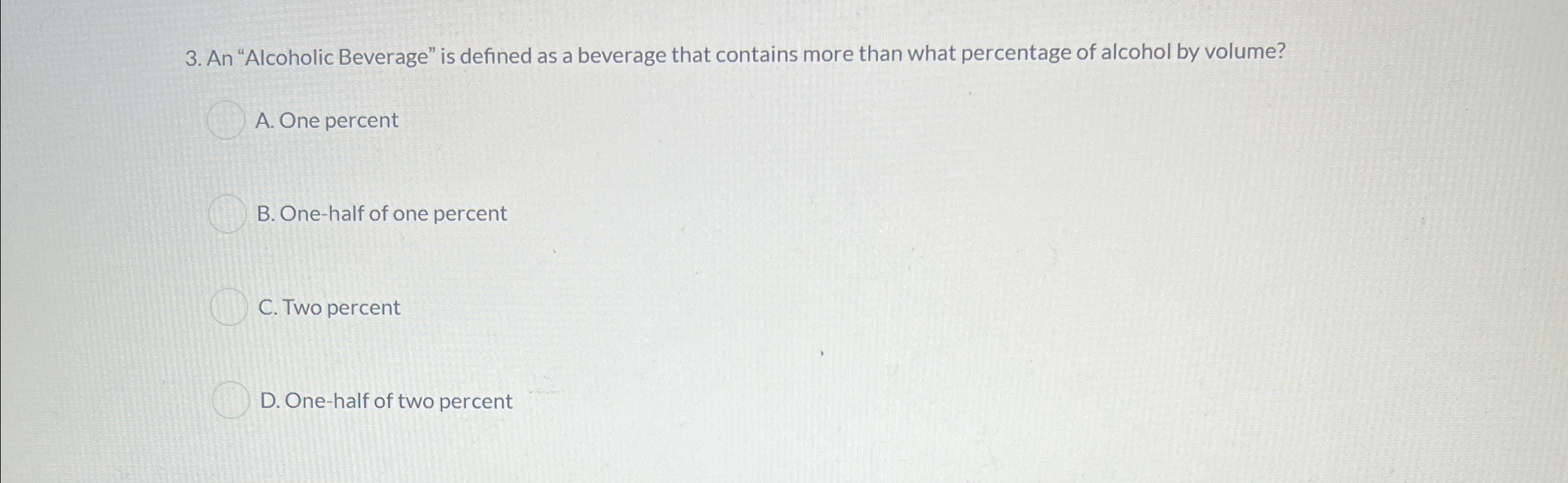 Solved An "Alcoholic Beverage" is defined as a beverage that