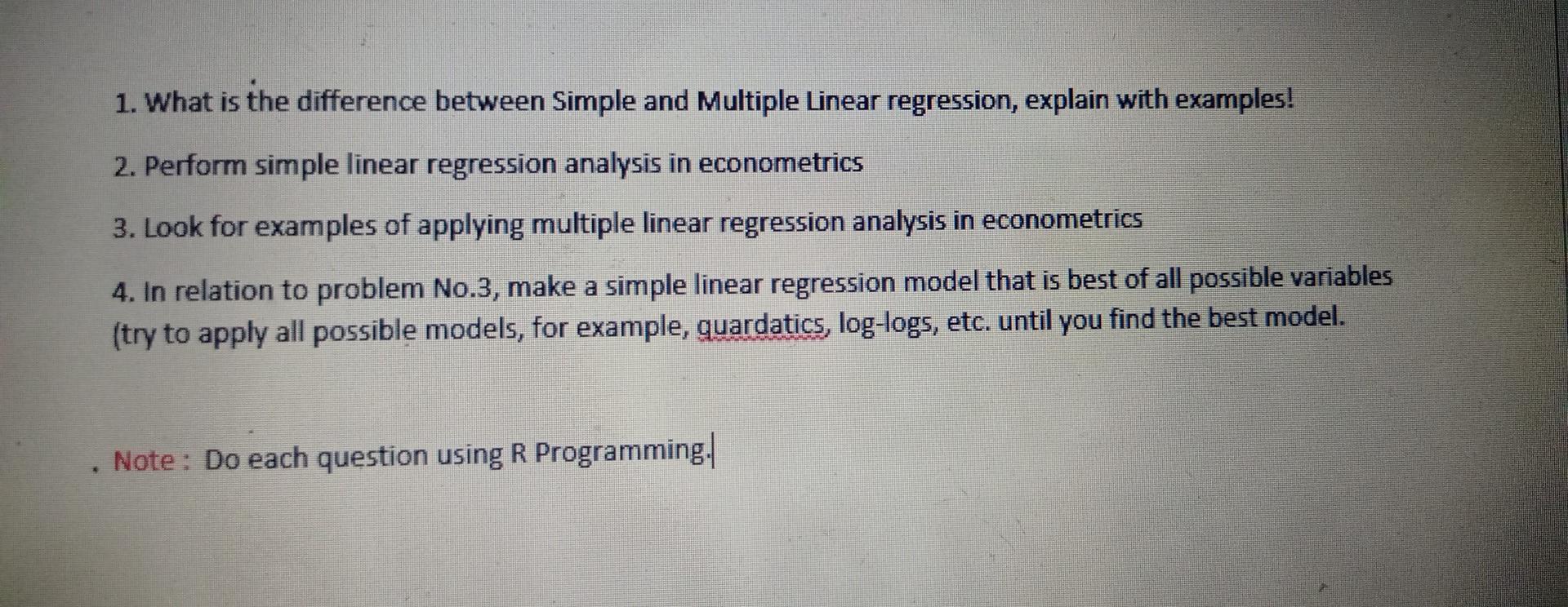 Solved 1 What Is The Difference Between Simple And Multiple 3288