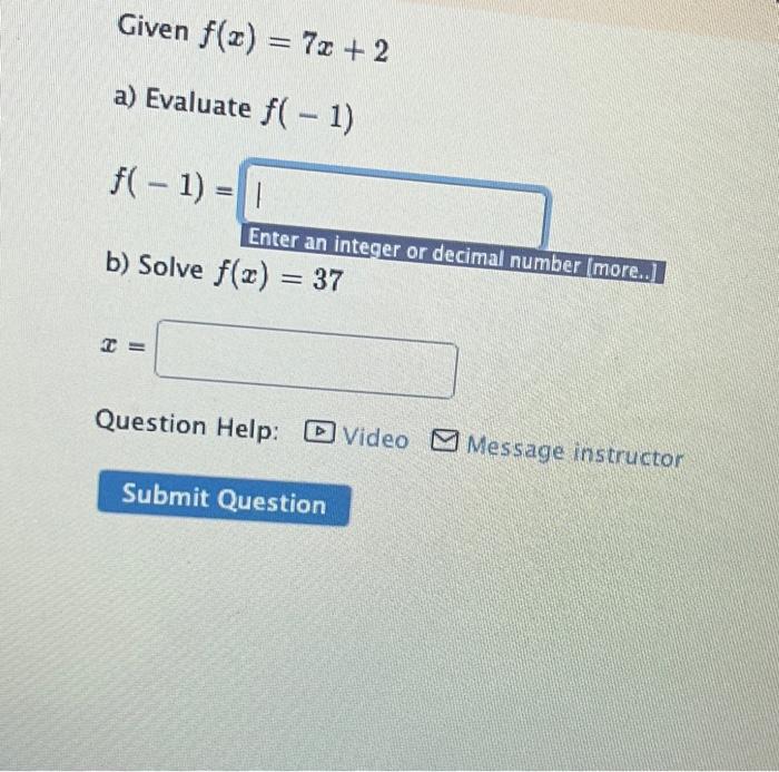 Solved Given F X 7x 2 A Evaluate F −1 F −1 B Solve