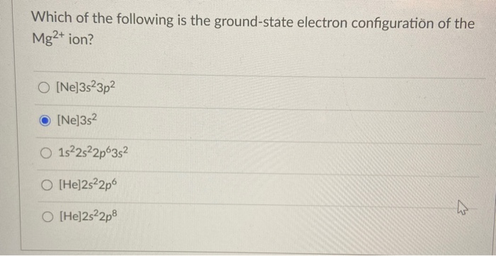 Solved Which of the following is the ground-state electron | Chegg.com