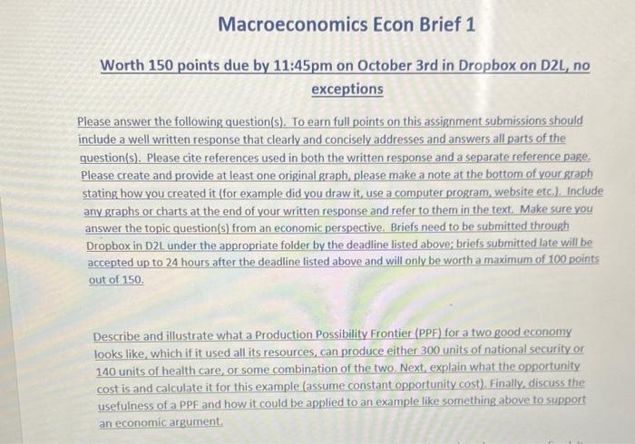 Solved Macroeconomics Econ Brief 1 Worth 150 points due by | Chegg.com