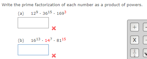 Solved Write the prime factorization of each number as a | Chegg.com