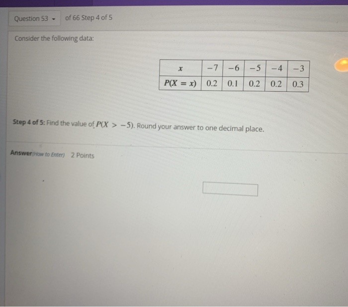 Solved Question 53 - of 66 Step 1 of 5 Consider the | Chegg.com