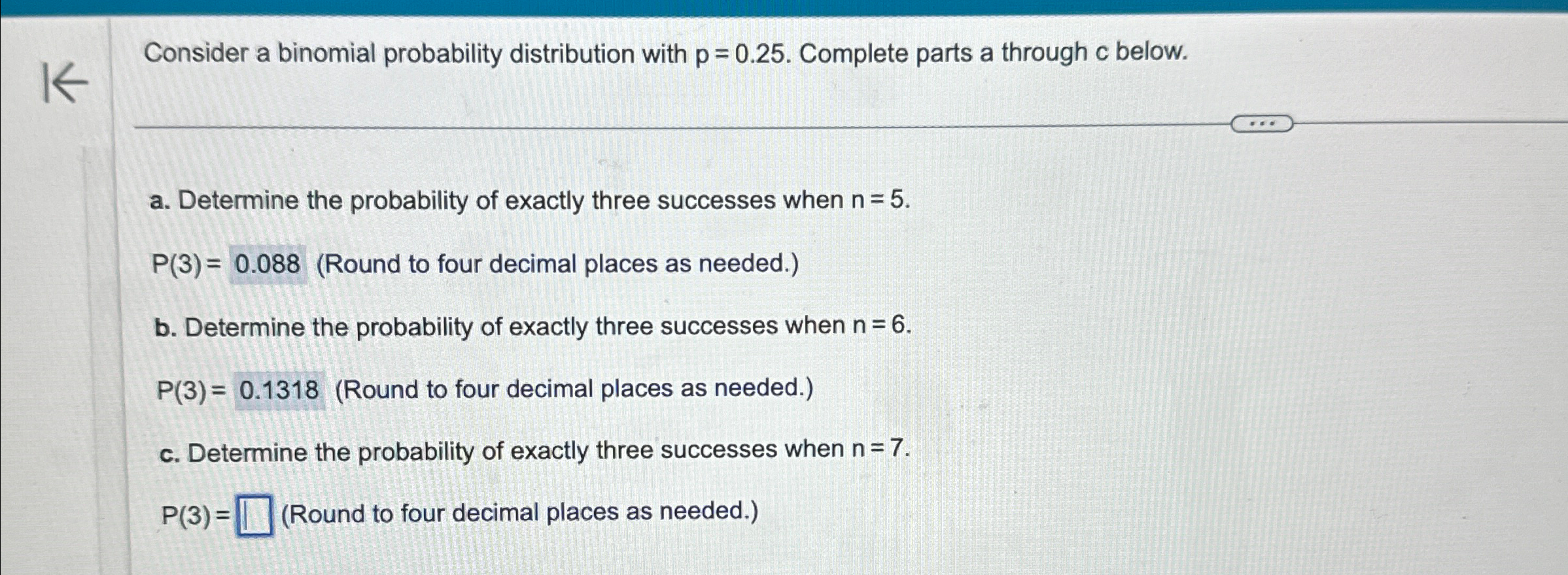 Solved Consider a binomial probability distribution with | Chegg.com
