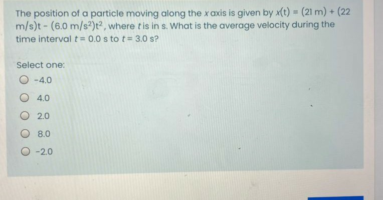 Solved The position of a particle moving along the x axis is | Chegg.com