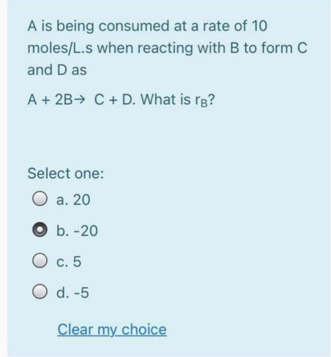 Solved Consider the liquid phase reaction A +2B which takes | Chegg.com