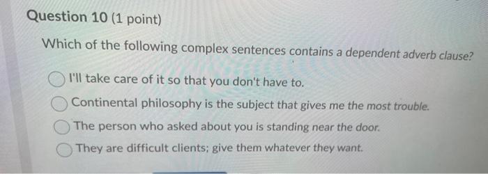 Solved Which Of The Following Sentences Contains A Comma | Chegg.com