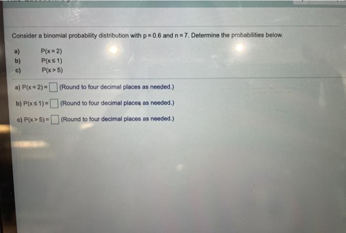 Solved Consider a binomial probability distribution with | Chegg.com