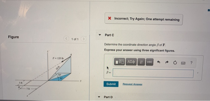 Solved Correct Part B Figure 1 Of 1 Determine The Coordinate | Chegg.com