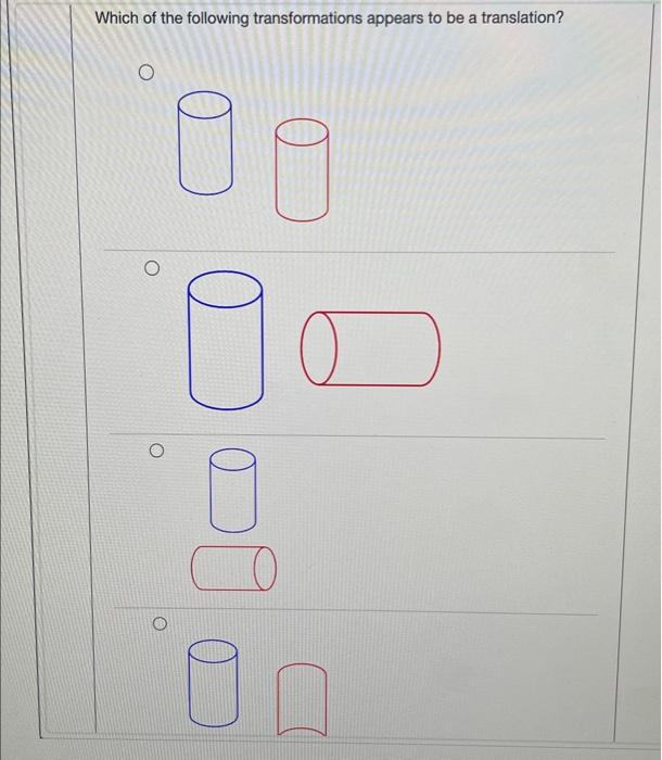 Solved Which of the following transformations appears to be | Chegg.com