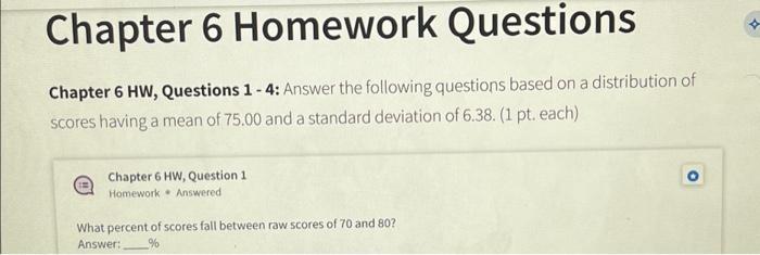 Solved Chapter 6 Homework Questions Chapter 6 HW, Questions | Chegg.com