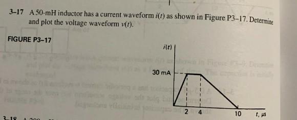 Solved 3-17 A 50-mH inductor has a current waveform i(t) as | Chegg.com