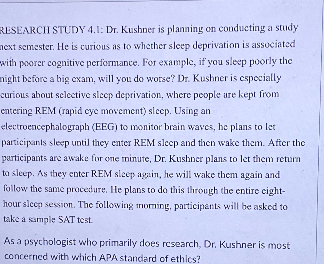 research study 4.1 dr kushner