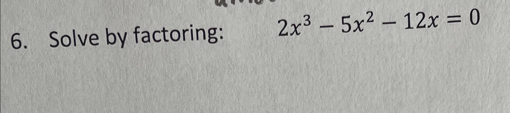 solve by factoring x 2 12x 36 0