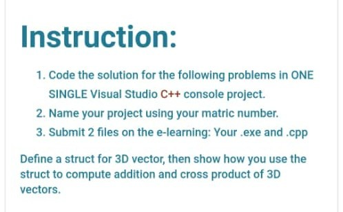 Solved Instruction: 1. Code the solution for the following | Chegg.com