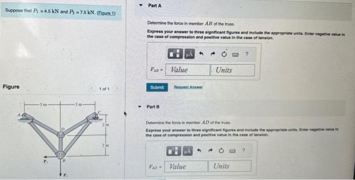 Solved Suppose that P1=4.5kN and P2=7.5kN. (Figure.1) | Chegg.com